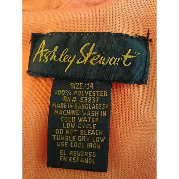 Ashley Stewart Women's Halter Style Dress Large Polyester Orange Sleeveless - Picture 3 of 3